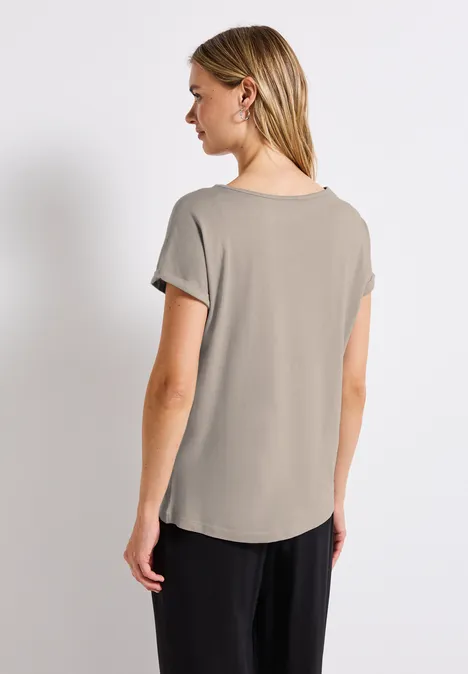Basic Shirt mit Print tumbled beige
