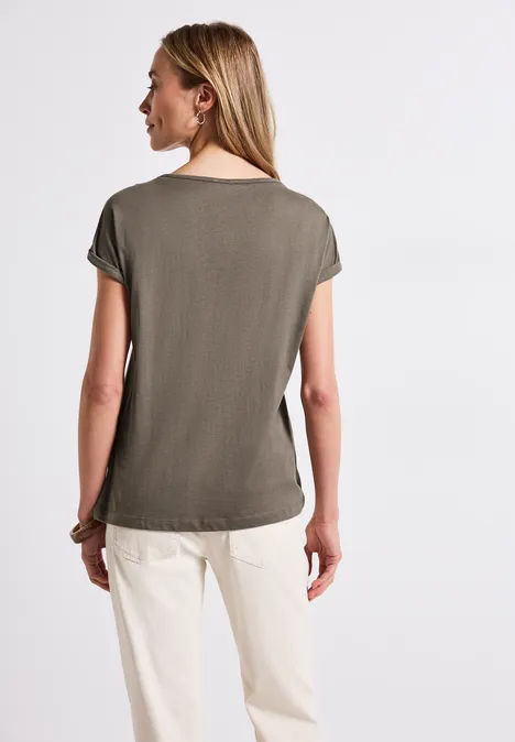 T-shirt basique avec imprimé dark tumbled beige