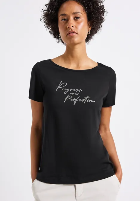 T-Shirt mit Print Black
