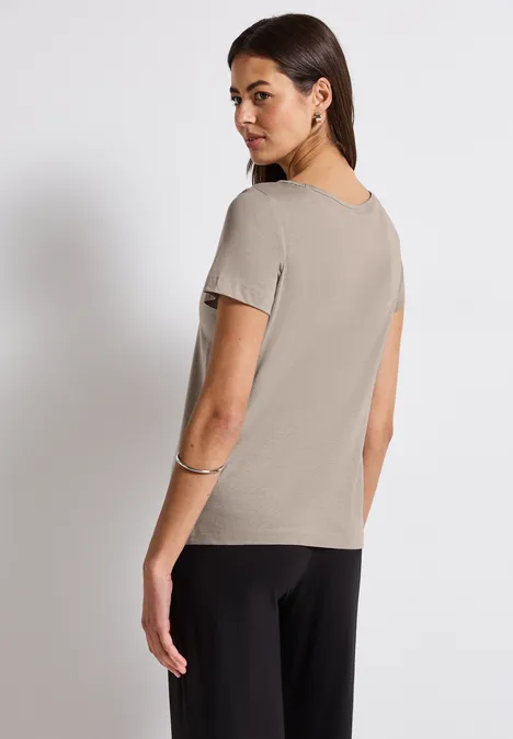 T-Shirt mit Print tumbled beige