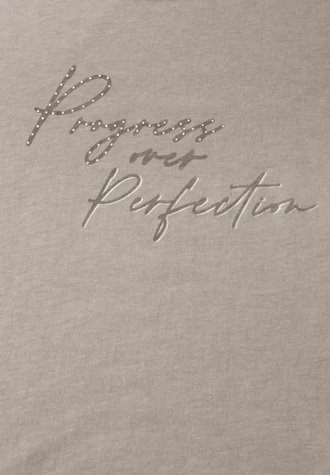 T-Shirt mit Print tumbled beige