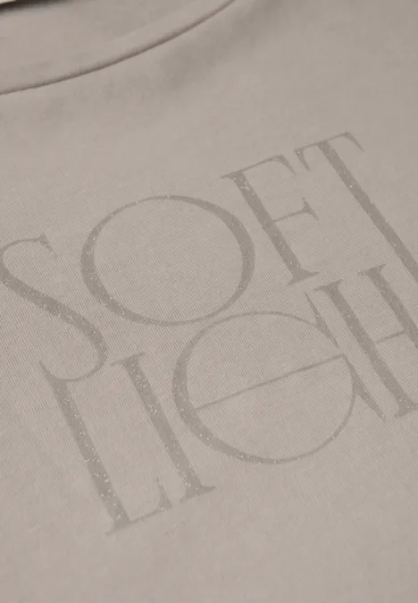 Basic Shirt mit Print tumbled beige