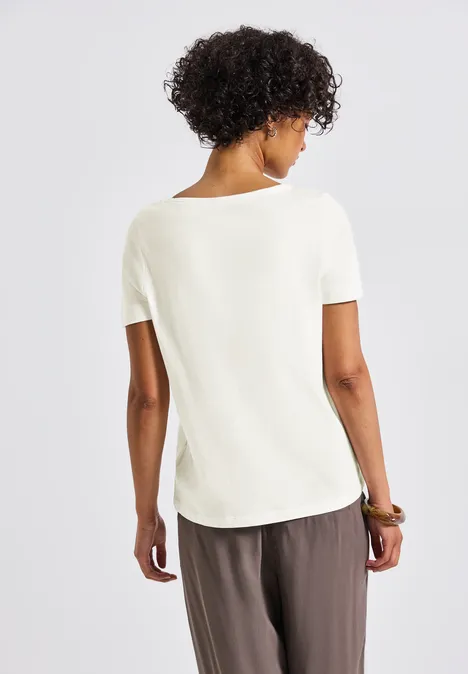 Basic Shirt mit Print off white