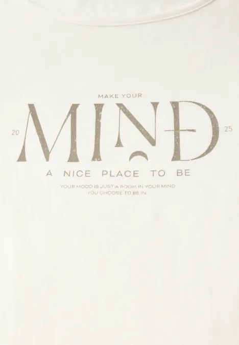 Basic Shirt mit Print off white
