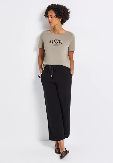 Basic Shirt mit Print tumbled beige