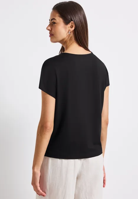 Jersey-Shirt mit Cut-Out Black