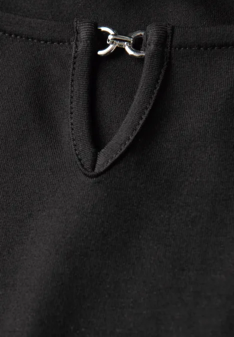 Jersey-Shirt mit Cut-Out Black