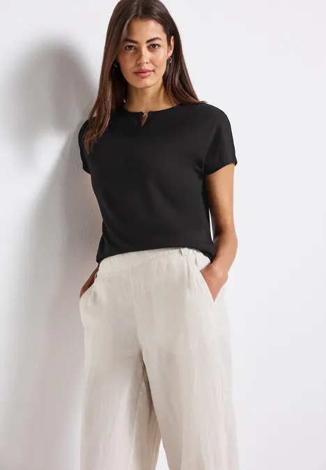 Jersey-Shirt mit Cut-Out Black
