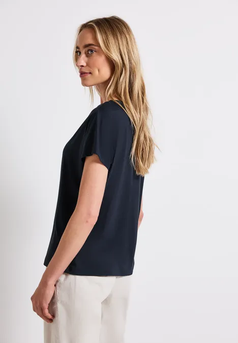 Jersey-Shirt mit Cut-Out deep blue