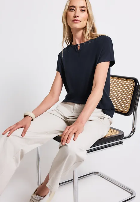 Jersey-Shirt mit Cut-Out deep blue