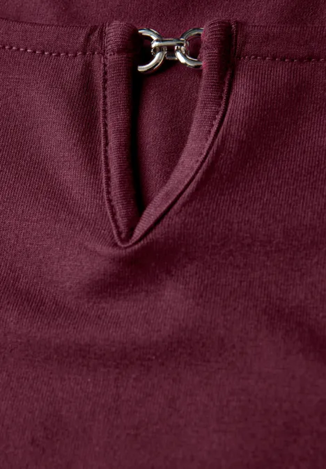 Jersey-Shirt mit Cut-Out dark cherry red