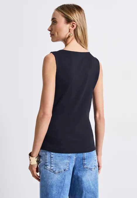 Top mit Herzausschnitt deep blue