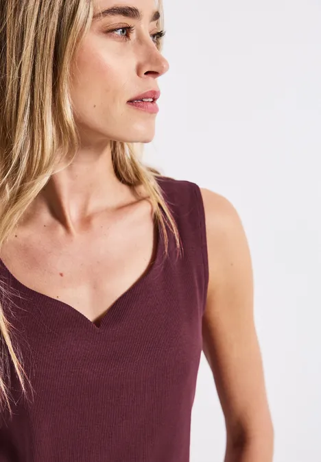 Top mit Herzausschnitt dark cherry red