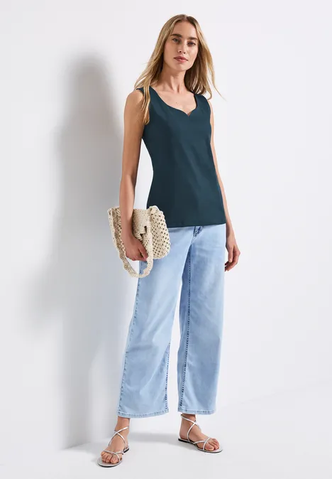 Top mit Herzausschnitt tide blue