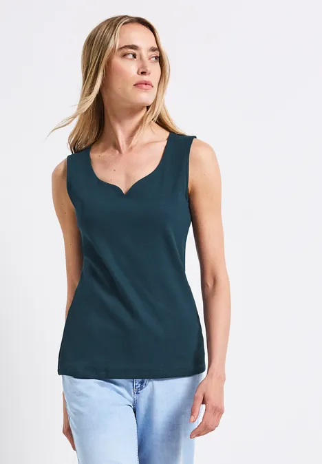 Top mit Herzausschnitt tide blue