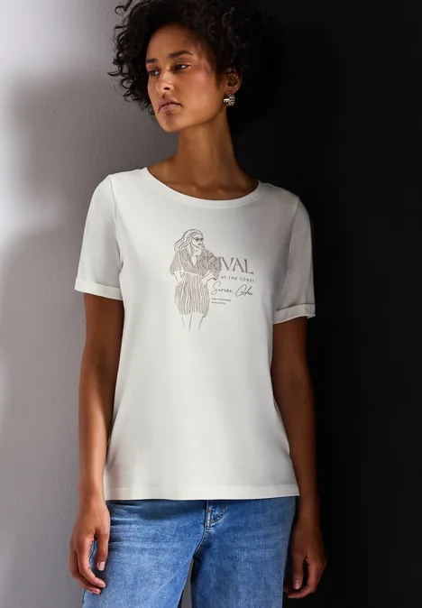 T-Shirt mit Print off white