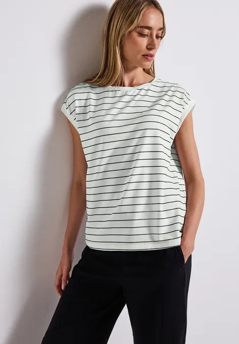 Gestreiftes Shirt off white