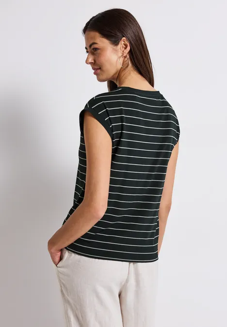 Gestreiftes Shirt pine grove green