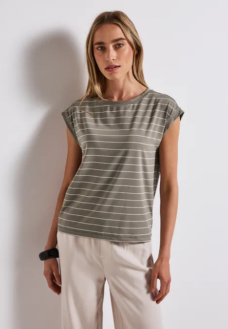 Gestreiftes Shirt dark tumbled beige