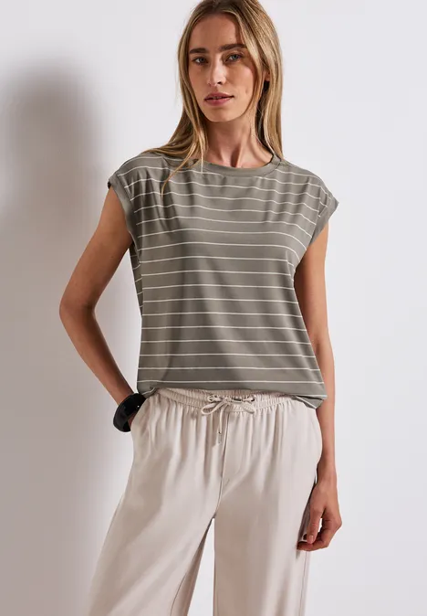 Gestreiftes Shirt dark tumbled beige