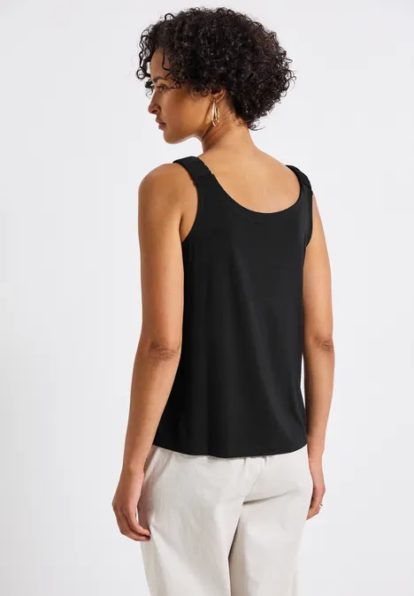 Top mit Raffung Black