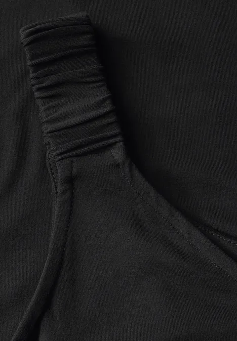 Top mit Raffung Black