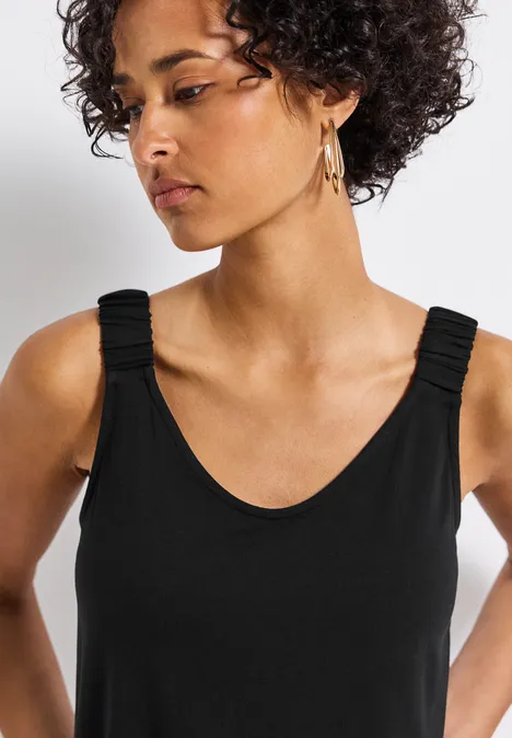 Top mit Raffung Black