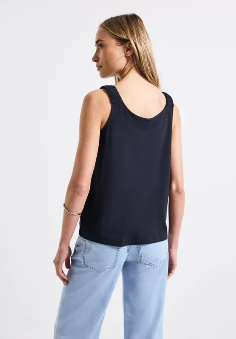 Top mit Raffung deep blue