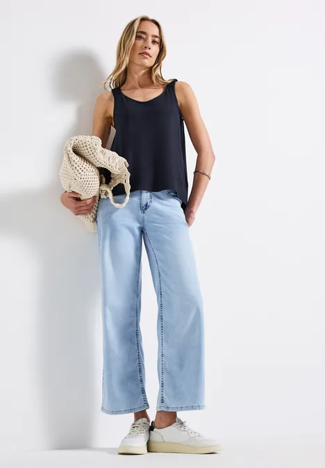 Top mit Raffung deep blue