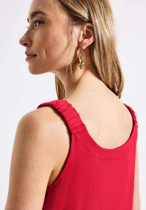 Top mit Raffung glory red
