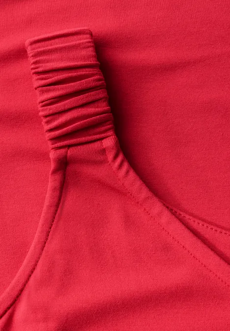 Top mit Raffung glory red