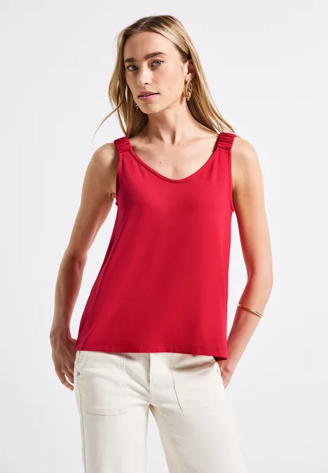 Top mit Raffung glory red