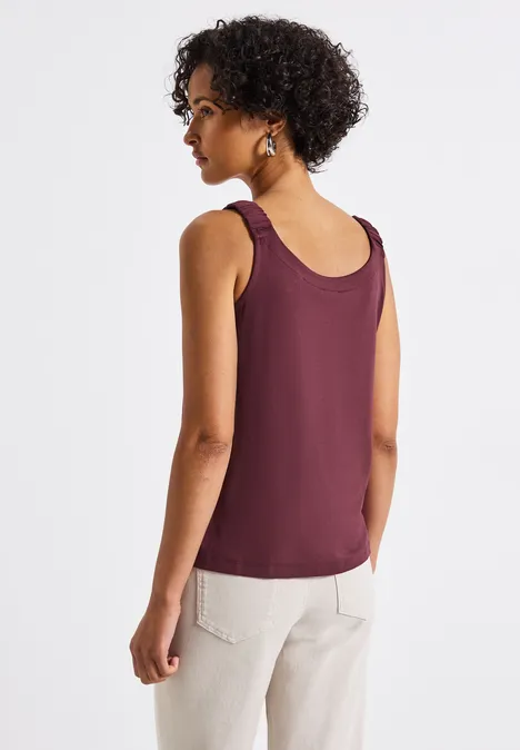Top mit Raffung dark cherry red