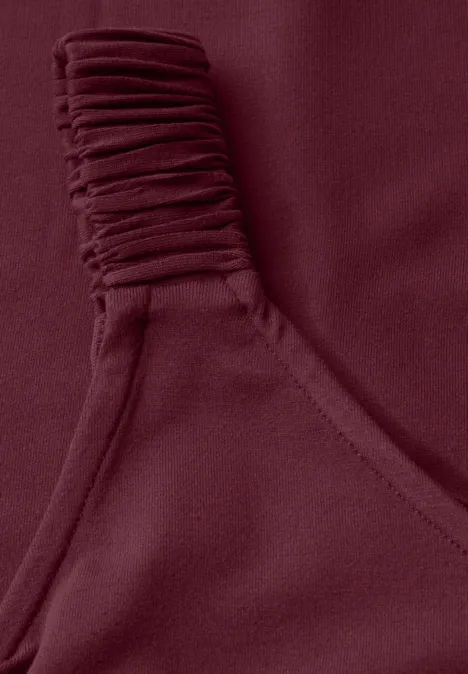Top mit Raffung dark cherry red