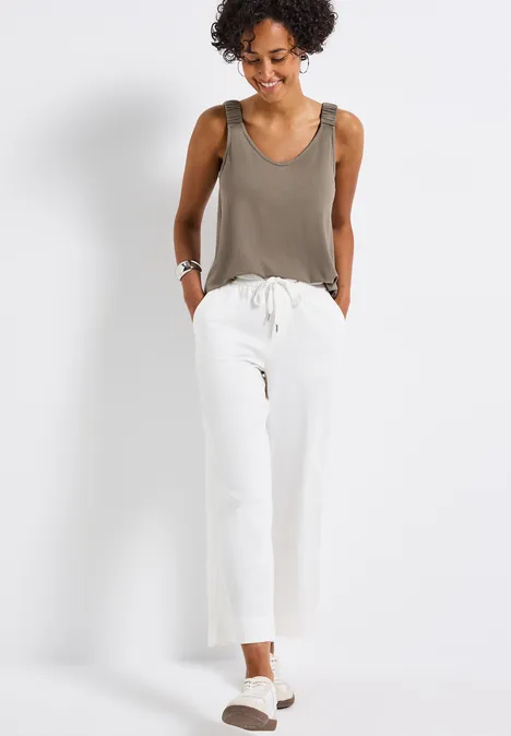 Top mit Raffung dark tumbled beige