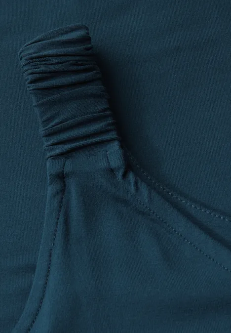Top mit Raffung tide blue