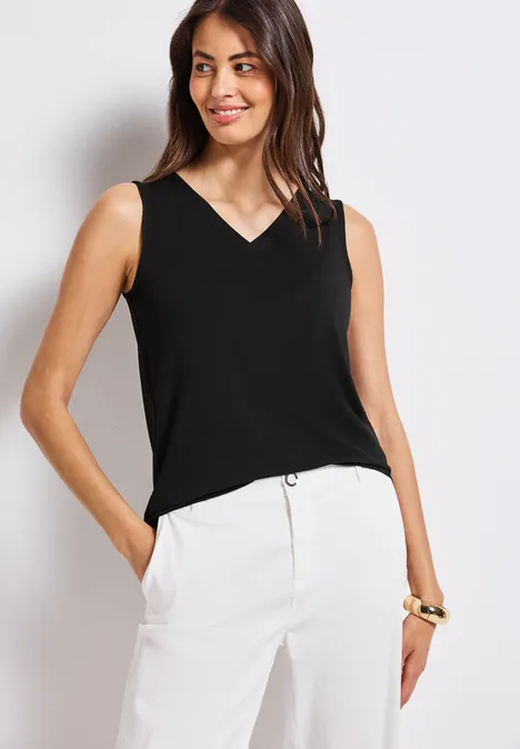 V-Neck Top Black