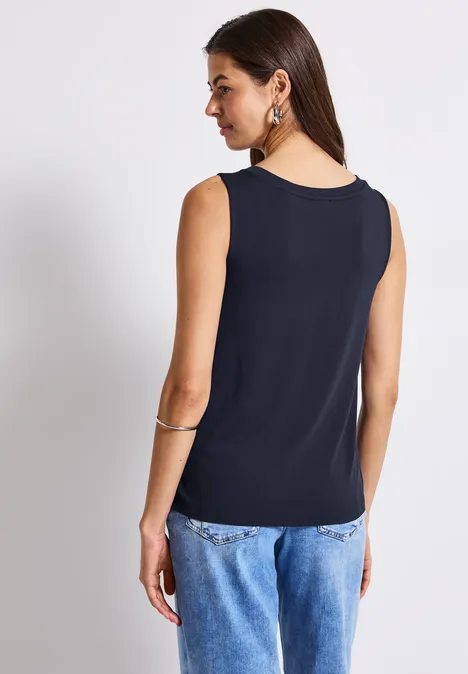 V-Neck Top deep blue
