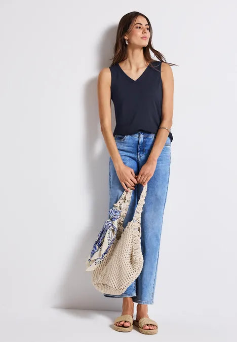 V-Neck Top deep blue