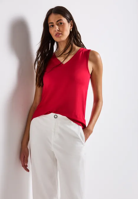 V-Neck Top glory red