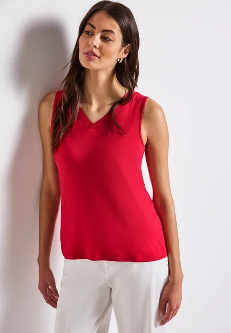 V-Neck Top glory red