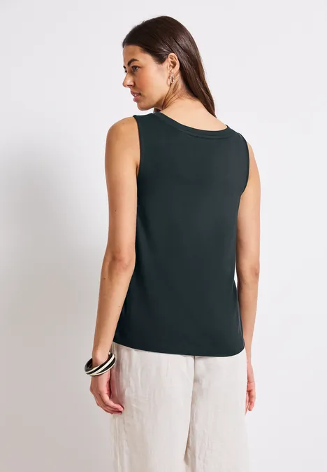 V-Neck Top pine grove green