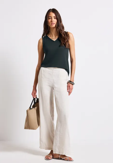 V-Neck Top pine grove green
