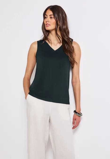 V-Neck Top pine grove green