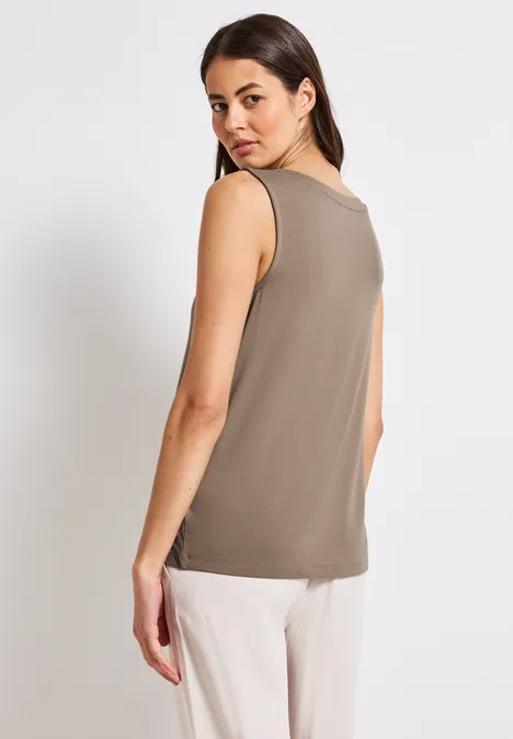 V-Neck Top dark tumbled beige