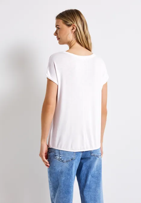 Shirt mit Spitzendetails White