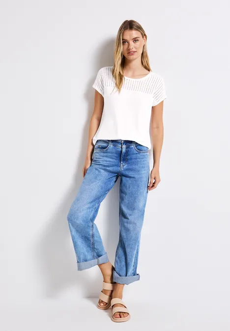 Shirt mit Spitzendetails White