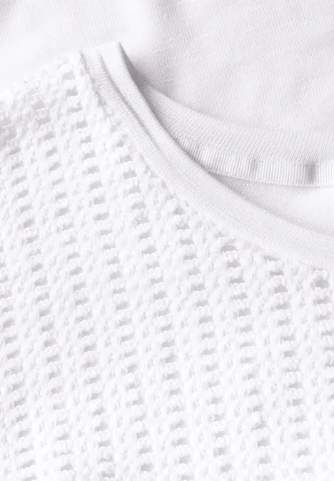 Shirt mit Spitzendetails White