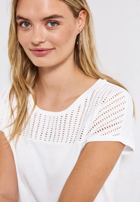 Shirt mit Spitzendetails White