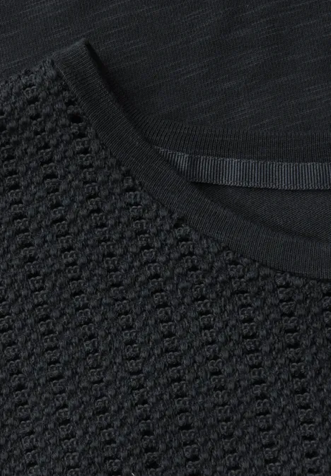 Shirt mit Spitzendetails pine grove green